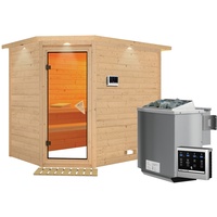 Karibu Sauna Tanami-9kWBioofen-Steuergerät-Inkl.Dachkranz