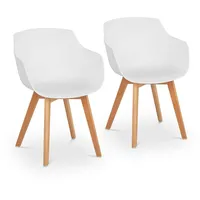 FROMM & STARCK Stuhl 2er Set Lehnstuhl weiß Kunststoff
