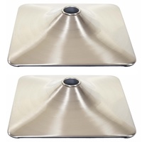 Mendler 2er-Set Fußteller Fußplatte Fuß für Barhocker Barstuhl Drehstuhl