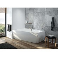 Hoesch iSENSI Badewanne 170x100cm, links, weiß, 194 l, Überlaufschlitz