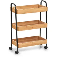 Zeller Rollwagen Bambus/Metall 70,5 cm x 28 cm x