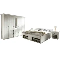 Furn.design Schlafzimmer komplett in Pinie weiß Landhaus Set mit