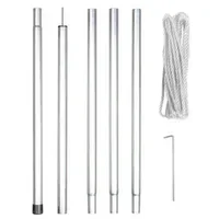 Perel Befestigungsset mit Stange, Seil und Heringen, Metall, Durchmesser