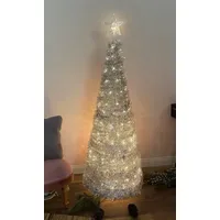 Spetebo Spiral Weihnachtsbaum Silber 150 cm