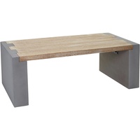 Mendler Couchtisch HWC-A15, Wohnzimmertisch, Beton-Optik Tanne Holz rustikal massiv