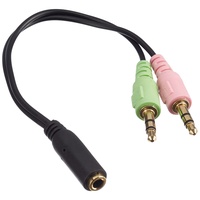 Adaptare adpatare 14021 Adapter-Kabel Mobiltelefon/Smartphone-Headset 4-polig TRRS-Klinke an PC-/Notebook-Anschluss