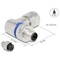 DeLock M12 Steckverbinder A-kodiert 3 Pin Stecker zur Montage