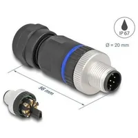 DeLock Netzanschluss - 8-polig M12-A (M) - 30 V