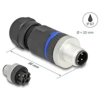 DeLock M12 Steckverbinder A-kodiert 5 Pin Stecker zur Montag,