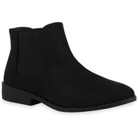 VAN HILL Damen Chelsea Boots in Schwarz Velours