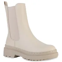 VAN HILL Damen Plateau Boots in Beige