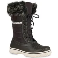 VAN HILL Warm Gefütterte Damen Stiefeletten Winterboots Stiefel Schuhe