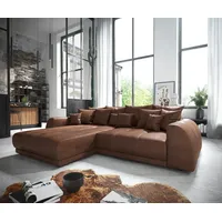 DeLife Eckcouch Violetta 300 x 220 cm Mikrofaser Braun