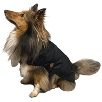 Fashion Dog Hunde-Regenmantel mit Fleecefutter - Schwarz 36 cm
