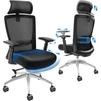 Vevor Bürostuhl Ergonomisch, Schreibtischstuhl mit Verstellbarer Kopfstütze 40 mm,