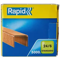 Rapid Heftklammern (24/6 mm, Standard, verkupfert) 5000 Stück