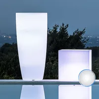 Tekcnoplast BLUMENTOPF WEIß LAMPE H90 Ø40CM PFLANZENTOPF PFLANZKÜBEL RUND