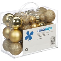 Relaxdays Weihnachtskugeln im 50er Set, - Gold