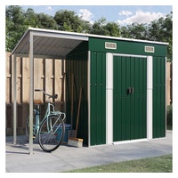 VidaXL Gartenhaus mit Schleppdach Grün 277x110,5x181 cm Stahl 1843664