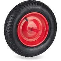 Relaxdays Schubkarrenrad 3,50-8 mit Luftbereifung rot/schwarz