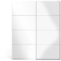 VCM ebuy24 Schwebetürenschrank, weiß und weiß hochglanz.