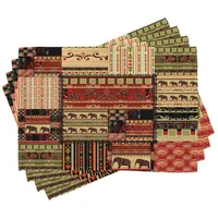ABAKUHAUS afrikanisch Platzmatten, Patchwork Stil Asiatische, Waschbare Stoff Esszimmer