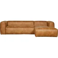 Woood Eckcouch Leder 3-Sitzer Cognac