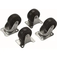 TOOLTECH 2 x Lenkrolle und 2 x Bockrolle Gummi