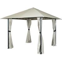 MCW Pergola MCW-J63, Garten Pavillon, Terrassenüberdachung mit Seitenwand, 3x3m