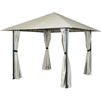 MCW Pergola MCW-J63, Garten Pavillon Terrassenüberdachung mit Seitenwand, 3x3m