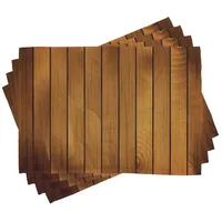 ABAKUHAUS Braun Platzmatten, Hölzerne Planke Aged Holz, Waschbare Stoff
