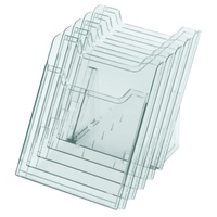 Exacompta 60258D Tisch-Prospekthalter DIN A4 mit 5 Teilen/Fächern aus