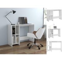 VidaXL Computertisch Hochglanz-Weiß 102,5x35x75 cm Holzwerkstoff