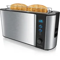 Arendo Toaster Langschlitz für 2 Scheiben, 1000 W, Brötchenaufsatz,