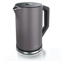 Arendo Wasserkocher 1,5 l 2200 W, Edelstahl, Doppelwand, Temperaturwahl
