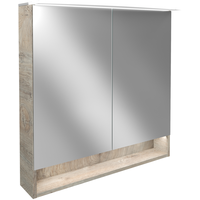 Fackelmann Spiegelschrank B.Style Eiche Natur 80 cm mit Softclose