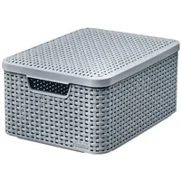 Qoeotuy 17 Liter Stoff-Aufbewahrungsbox, Aufbewahrungskorb mit Deckel, Reißverschluss-Garderobenbehälter, Garderobenbox