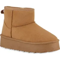 VAN HILL Damen Winter Boots Profilsohle Bequem Schuhe 213815