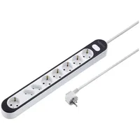 Sygonix SY-4538274 Steckdosenleiste mit Schalter 8fach Weiß, Schwarz Schutzkontakt