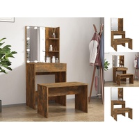 VidaXL Schminktisch-Set mit LED Räuchereiche Holzwerkstoff