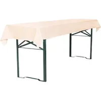 TexDeko Tischdecke für Bierzeltgarnitur 100x250cm, waschbar Creme
