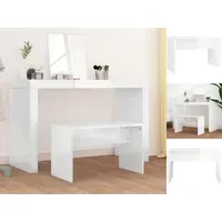 VidaXL Schminkhocker Hochglanz-Weiß 70x35x45 cm Holzwerkstoff