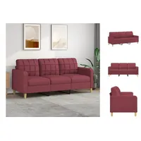 VidaXL 3-Sitzer-Sofa Weinrot 180 cm Stoff