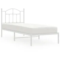 VidaXL Bettgestell mit Kopfteil Metall Weiß 90x200 cm