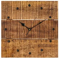 Amagohome Holzuhr 30,0 cm 30x30 quadratisch braun