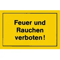 E/D/E Verbotsschilder Feuer und Rauchen verbot gelb