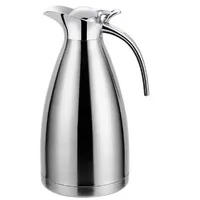 Rungassi Thermoskanne Isolierkanne Kaffeekanne 2 Liter (Silber)