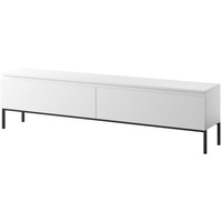Selsey TV-Schrank Weiß mit schwarzen Beinen, 175 cm Schwarze