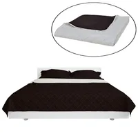 VidaXL Zweiseitige Tagesdecke Gesteppt Beige/Braun 220x240 cm