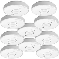 VisorTech 10er-Set drahtlos vernetzbare Funk-Rauchwarnmelder, 85 dB